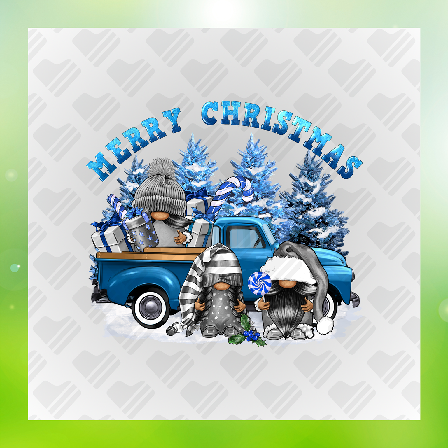 Merry Christmas Gnomies Transfer