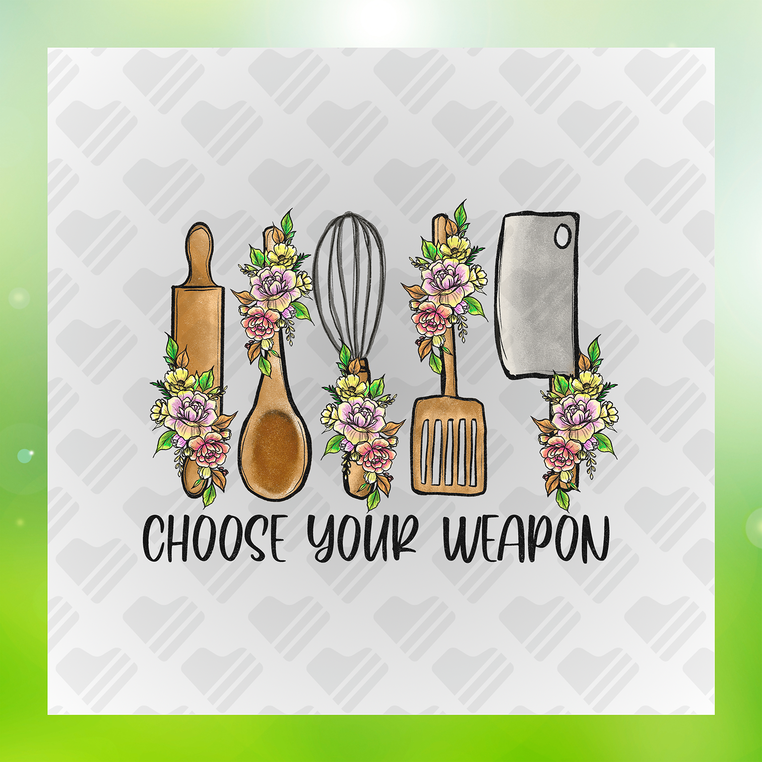 Choose Your Weapon Faux Glitter Transfer