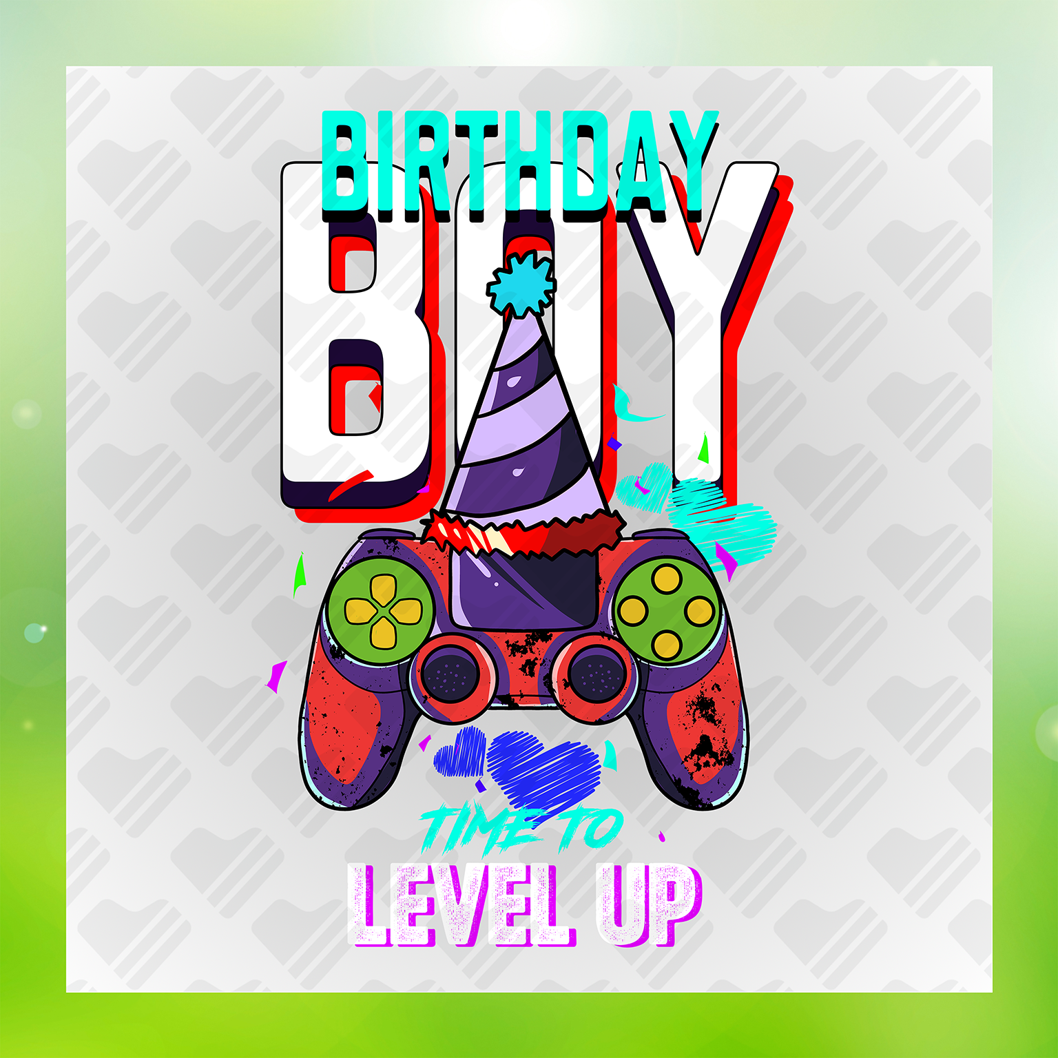 Level Up Birthday Boy Transfer