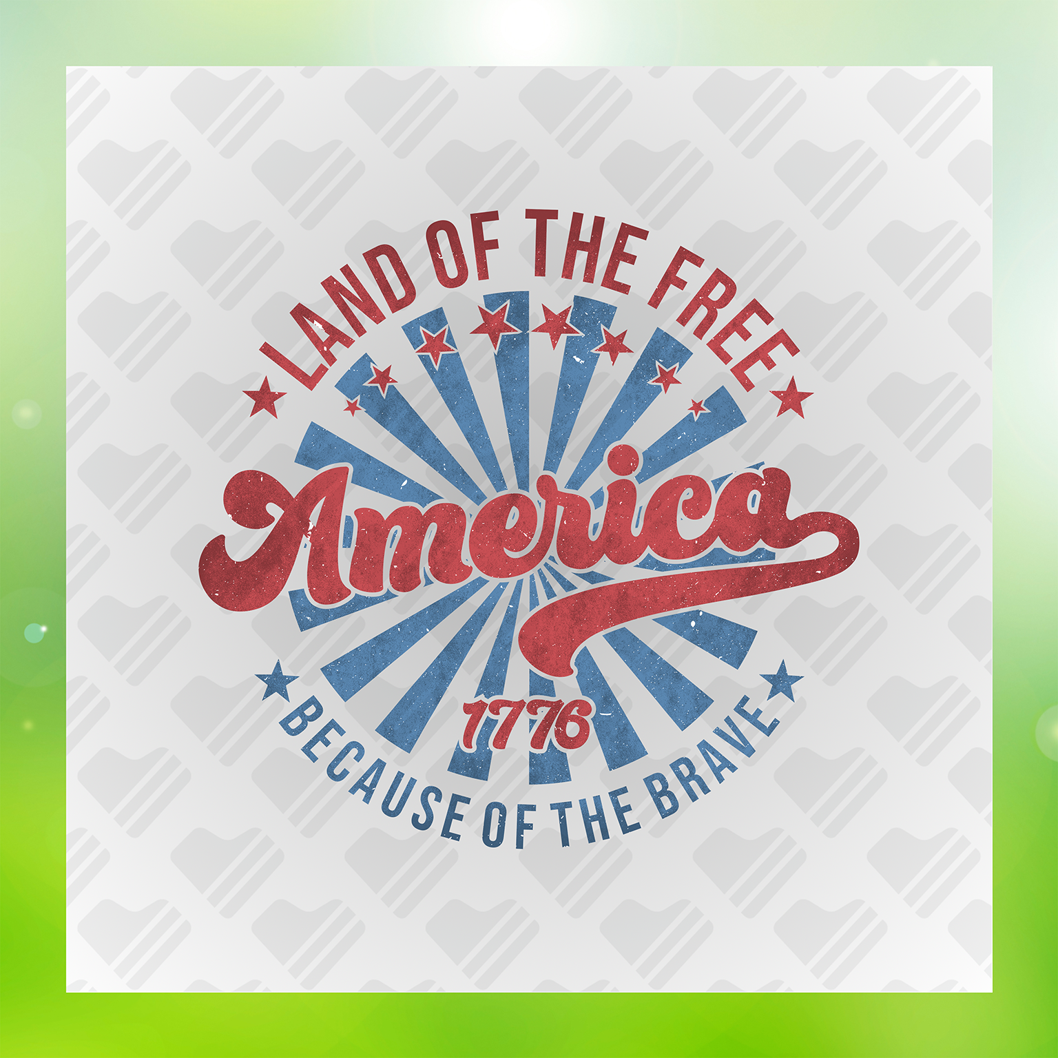 Land Of The Free Colorful Transfer