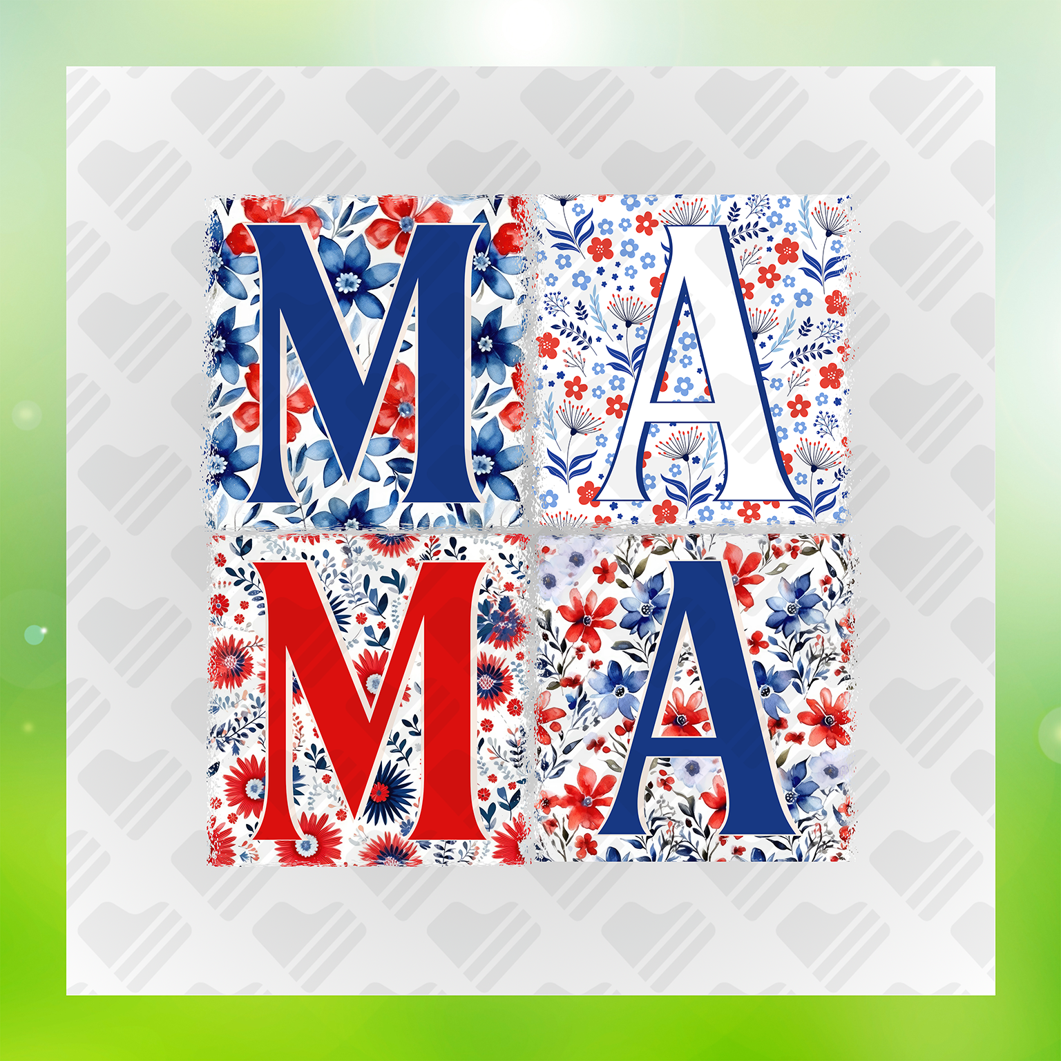 Mama in Floral Transfer