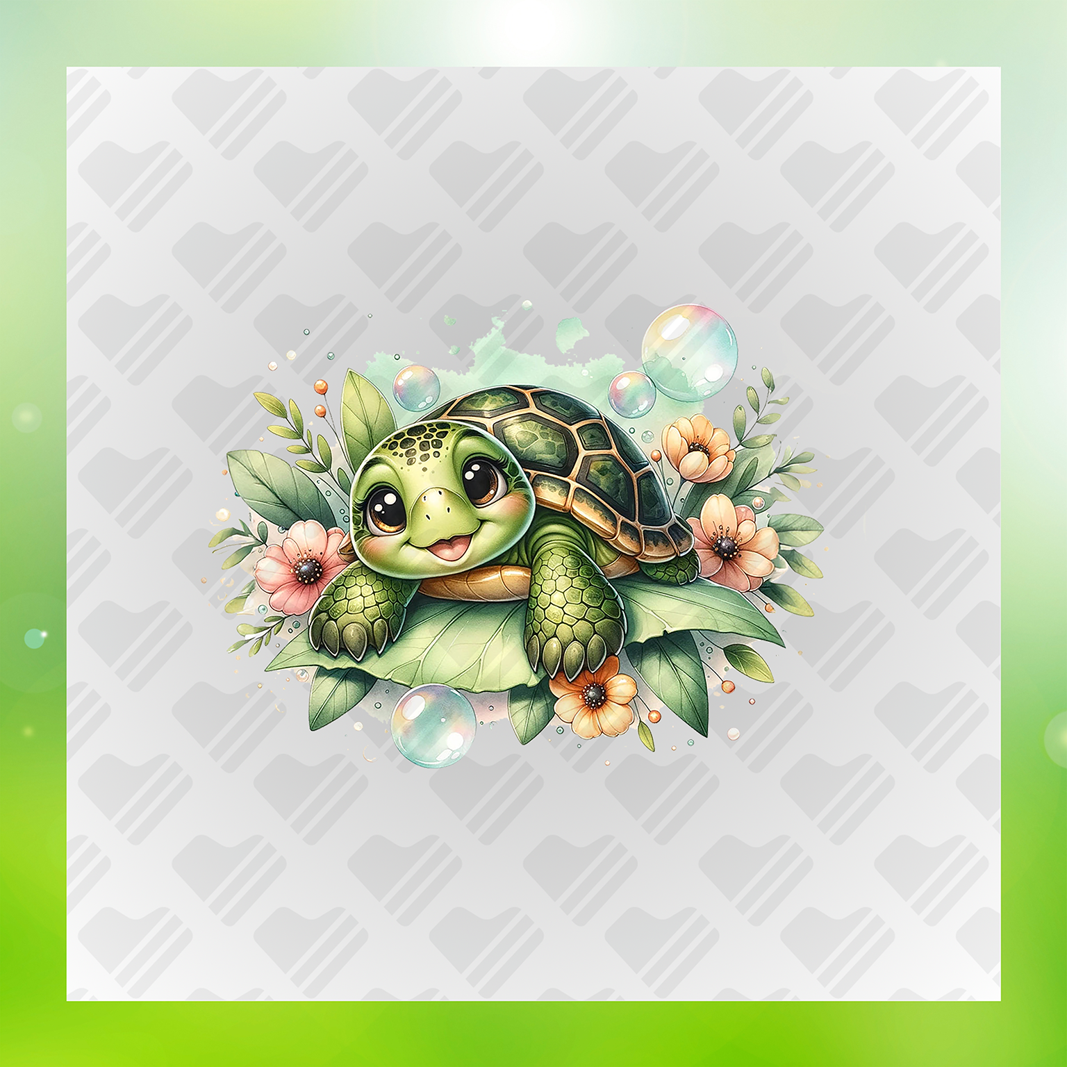 Whimsical Turtle Clipart Transfer