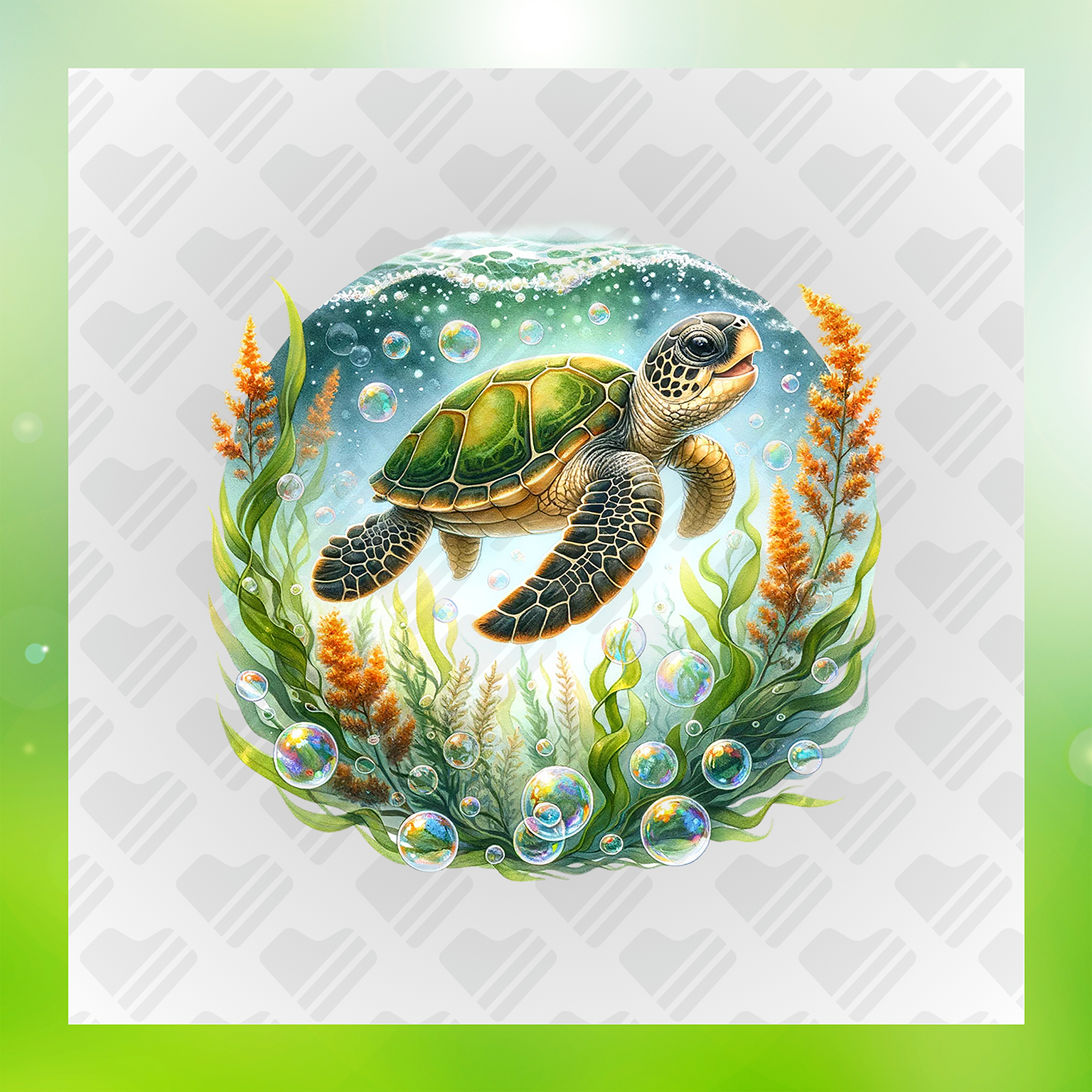 Serene Underwater Baby Sea Turtle Transfer