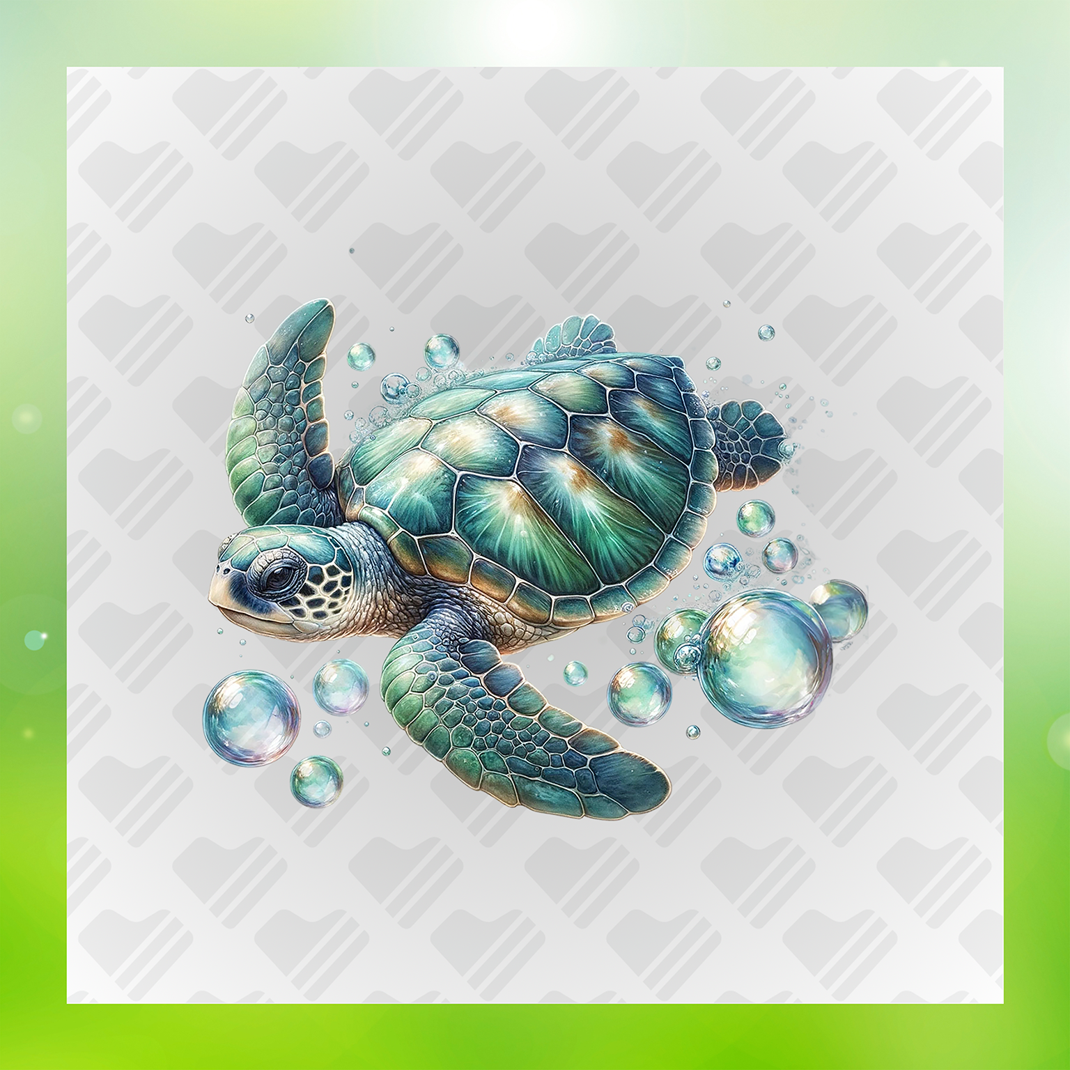 Tranquil Baby Sea Turtle Transfer