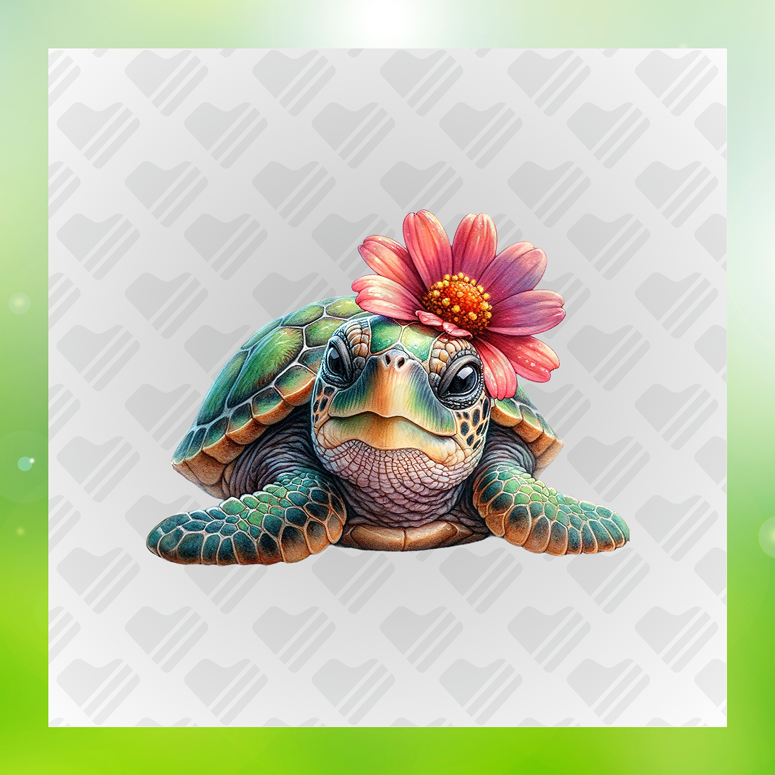 Floral Crown Baby Sea Turtle Transfer