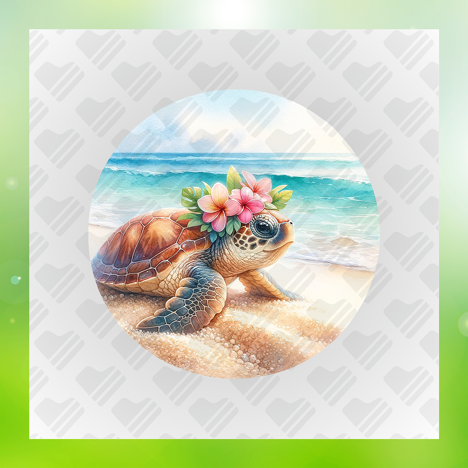 Beachside Bloom Baby Sea Turtle Transfer