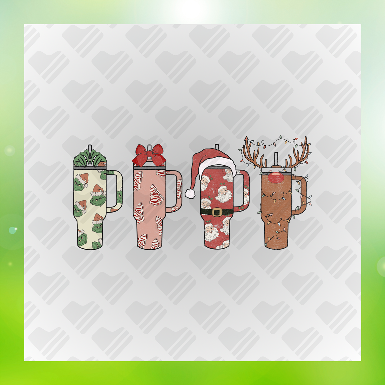 Christmas Tumblers Transfer