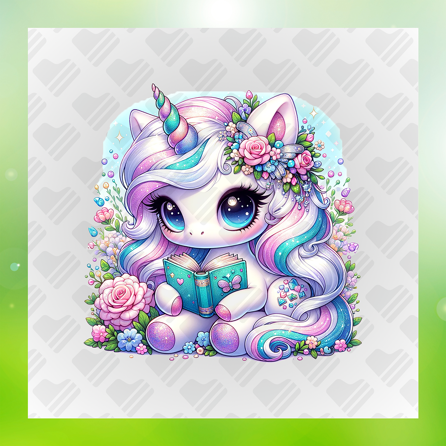 Unicorns Magical Blooms Transfer