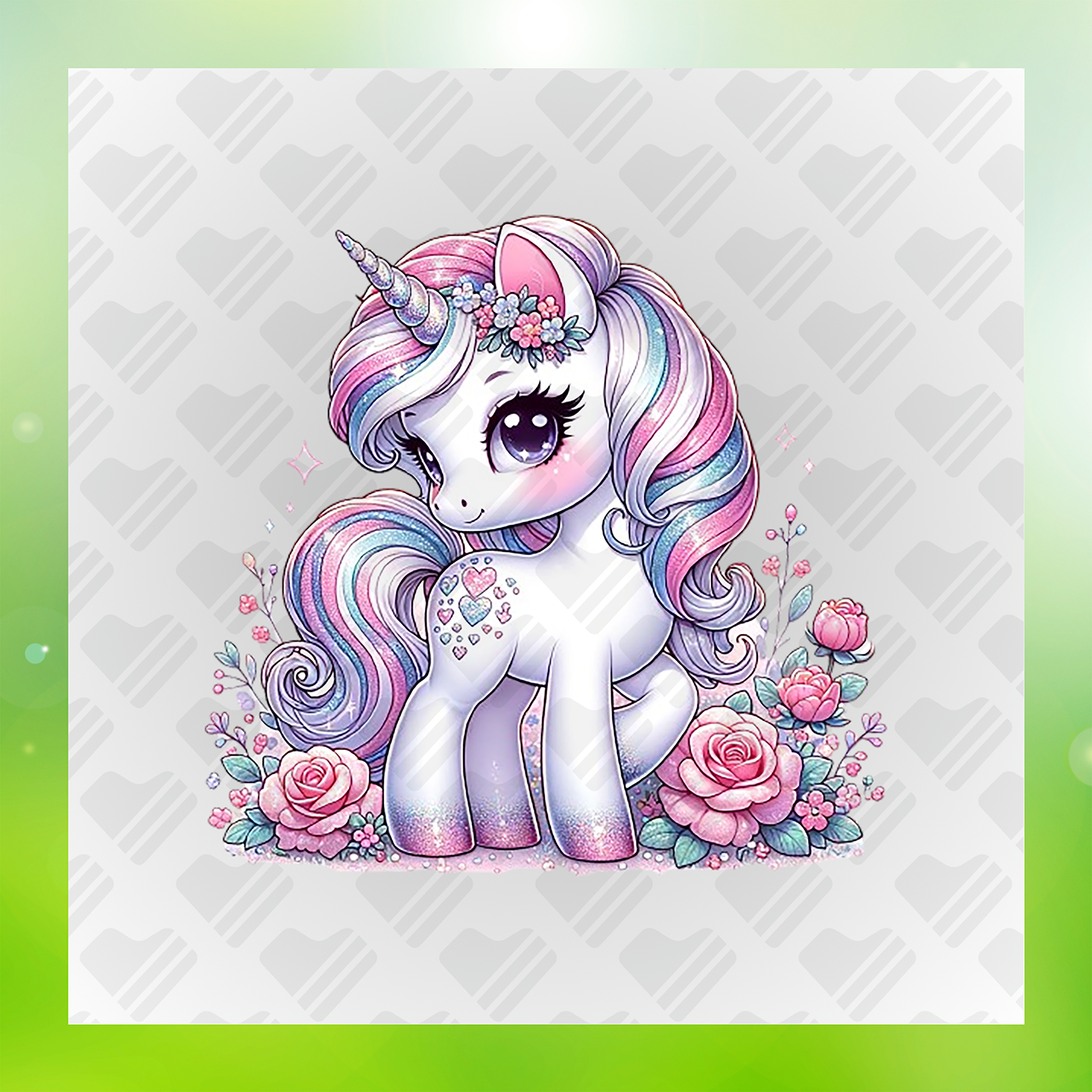 Unicorns Floral Fiesta Transfer