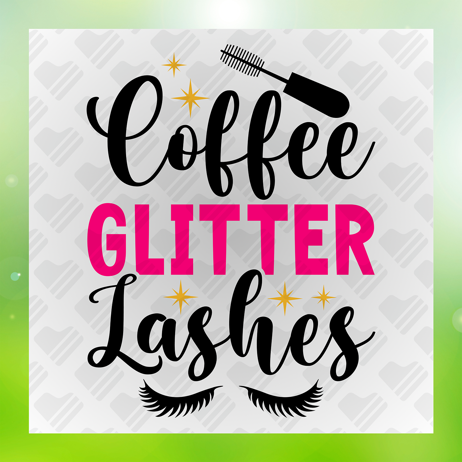 Coffee Glitter Lashes Transfer