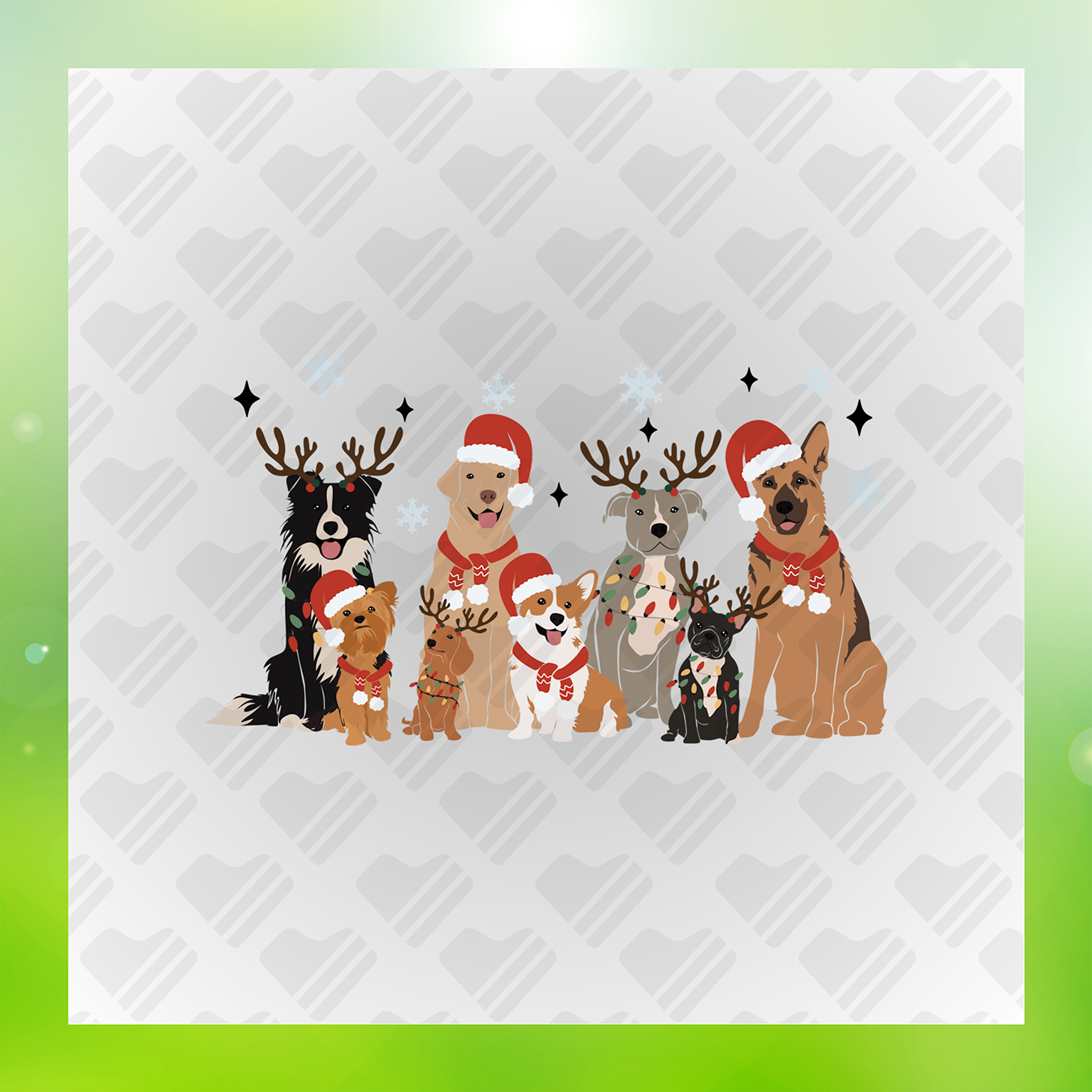 Merry Christmas Dogs Transfer