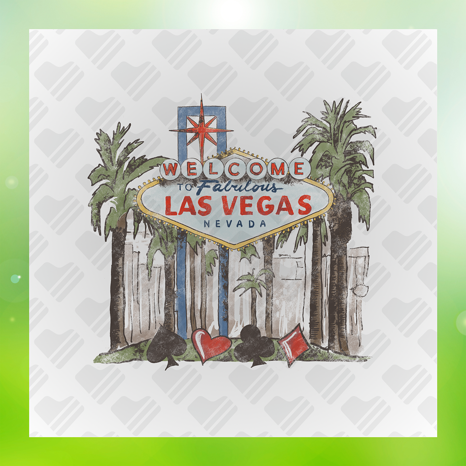 Retro Palm Trees Transfer