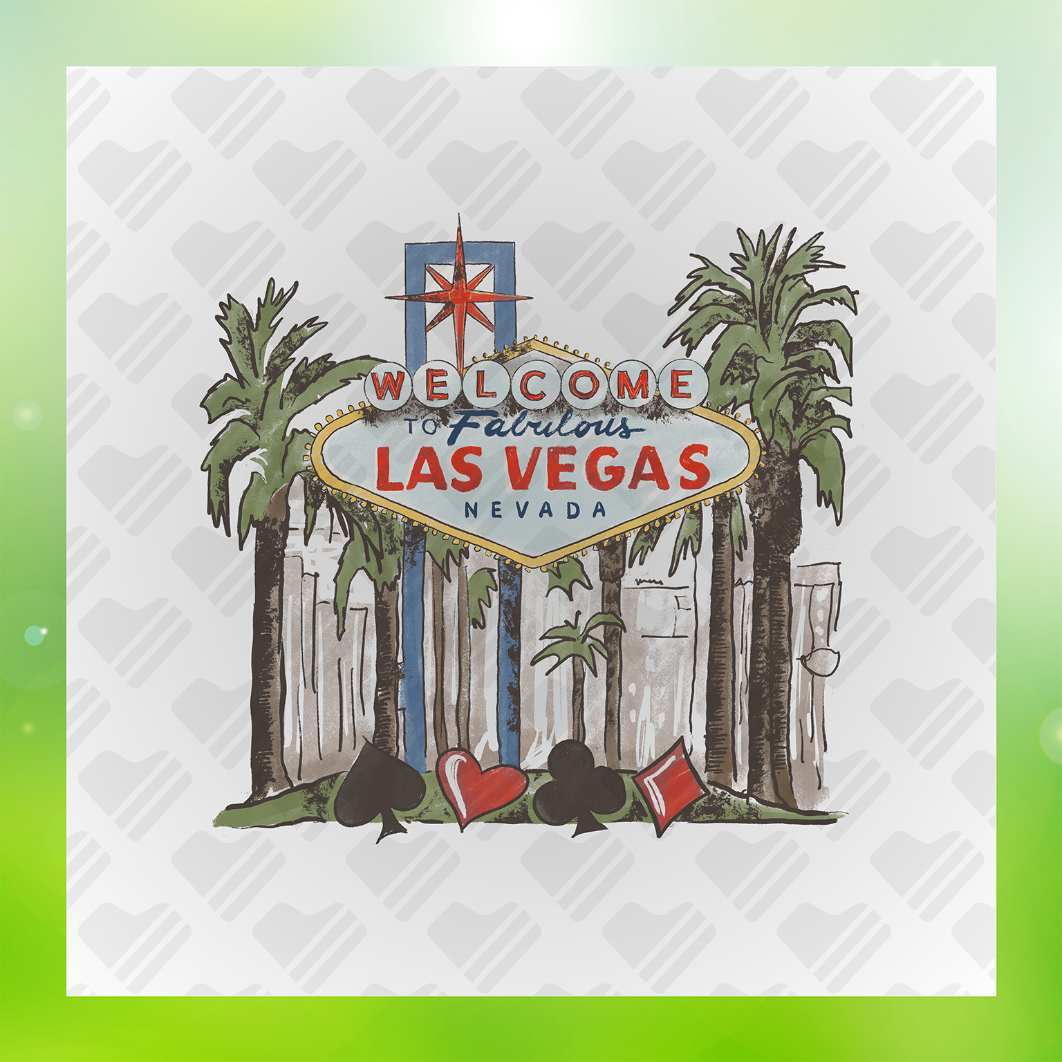 Retro Palm Trees Transfer