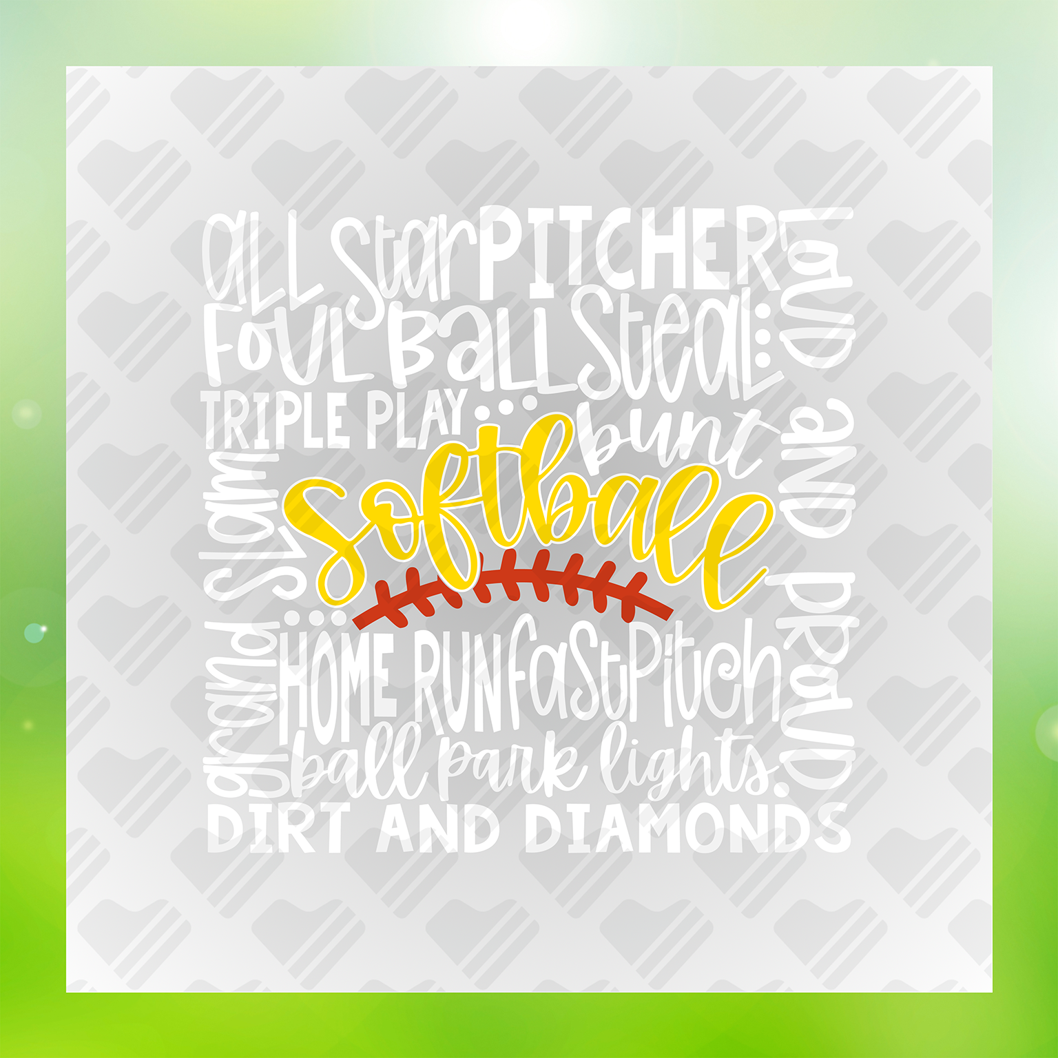 Softball Dirt And Diamonds Transfer