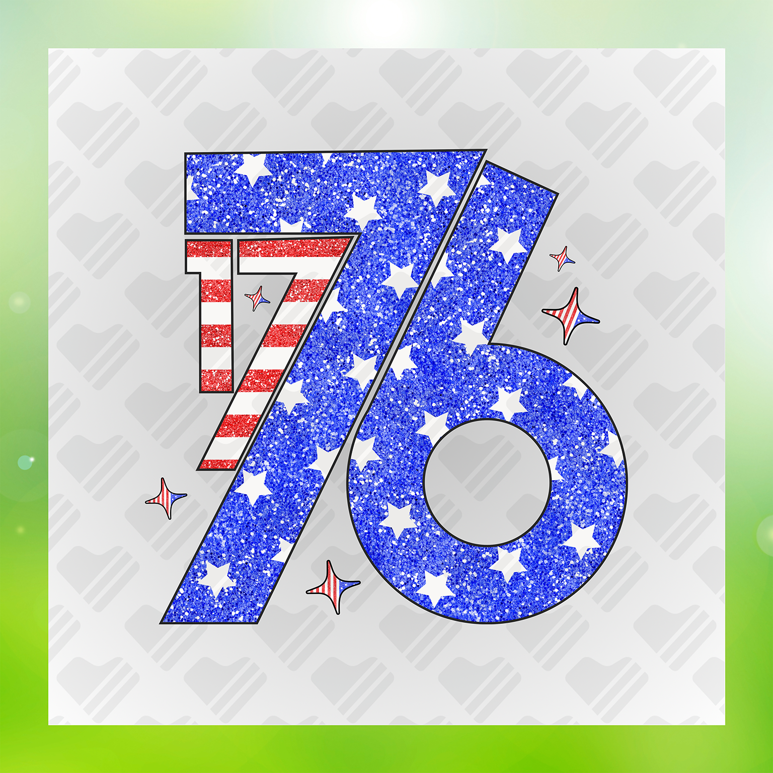 Glitter Effect 76 Star Transfer