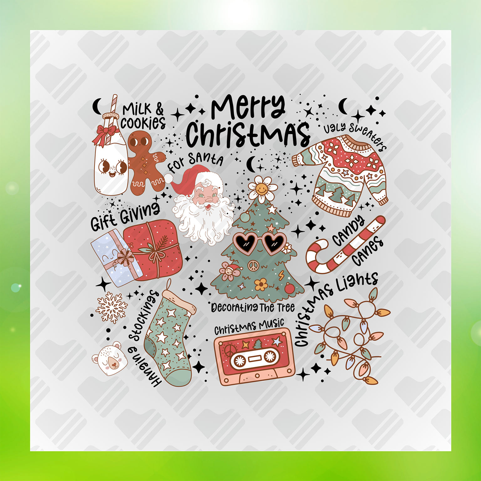 Merry Christmas Santa Claus Transfer