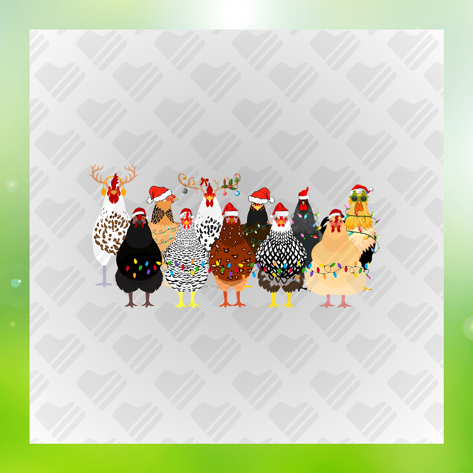 Christmas Chickens Transfer