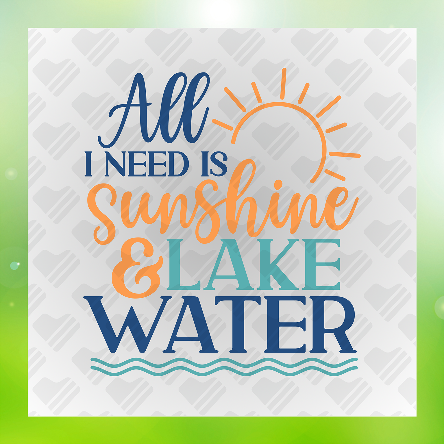 All I Need Is Sunshine And Lake Water Transfer