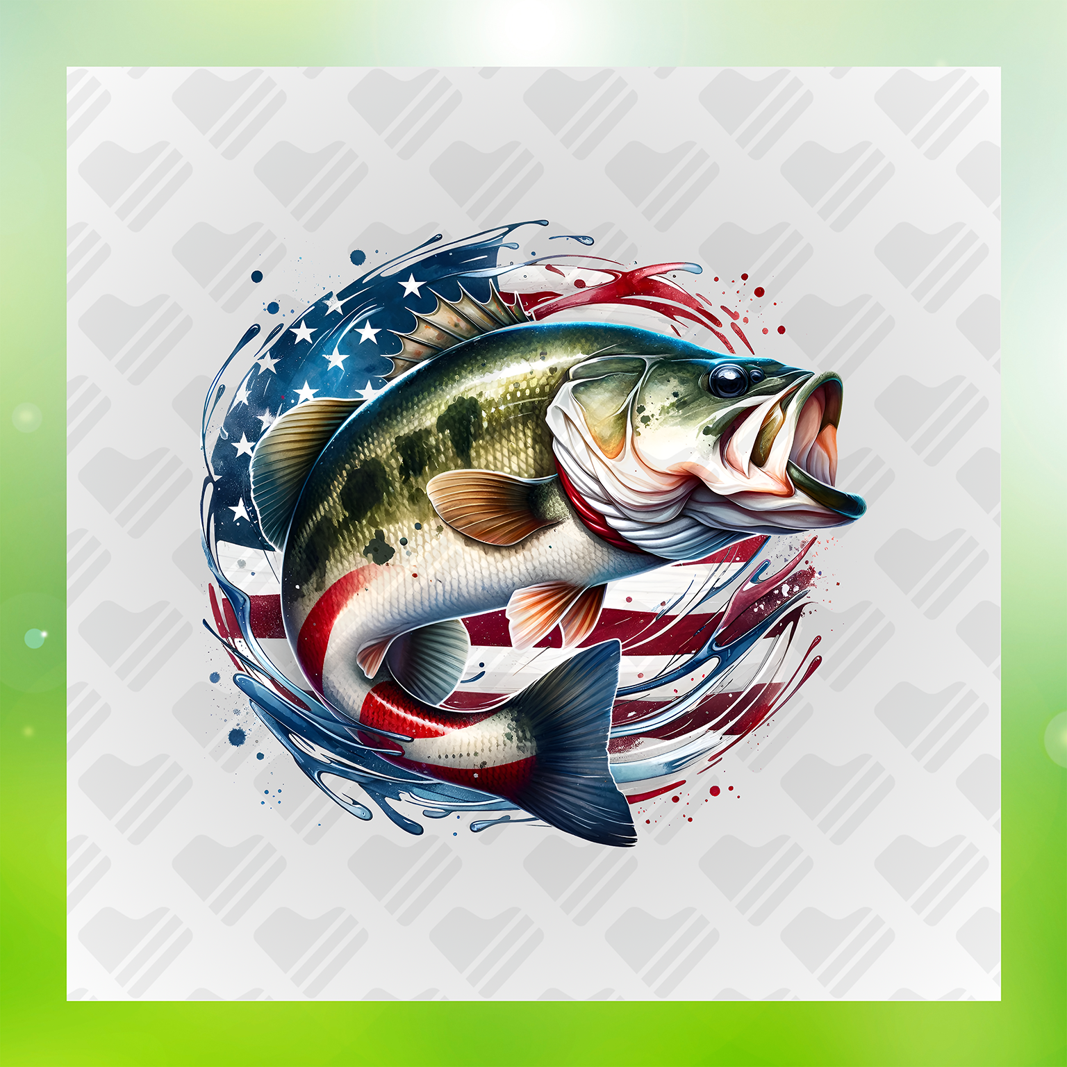 American Culture Passion for Fishing Transfer