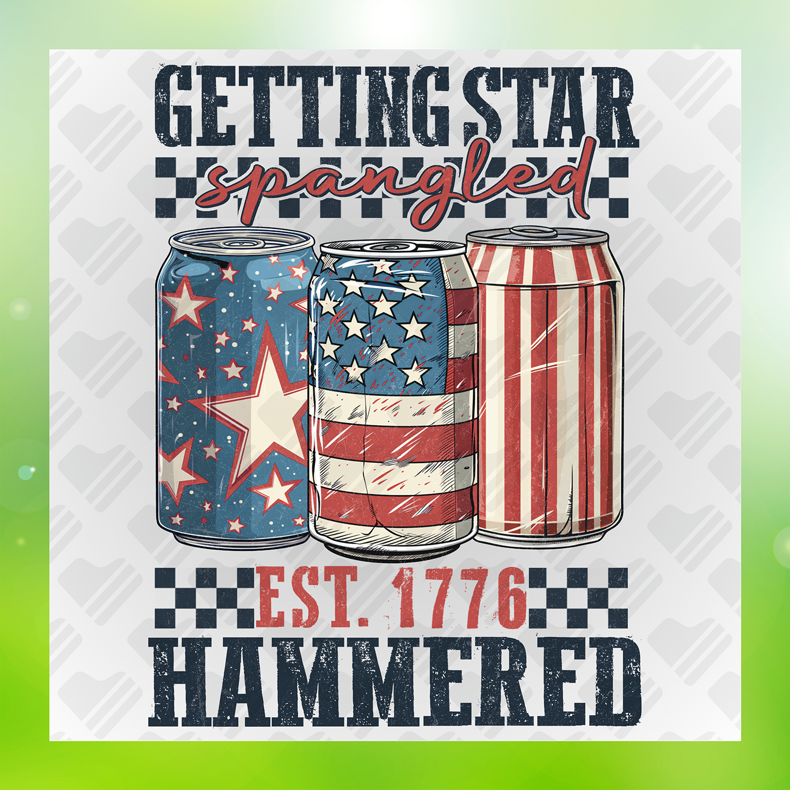 Getting Star Spangled Est. 1776 Hammered Transfer