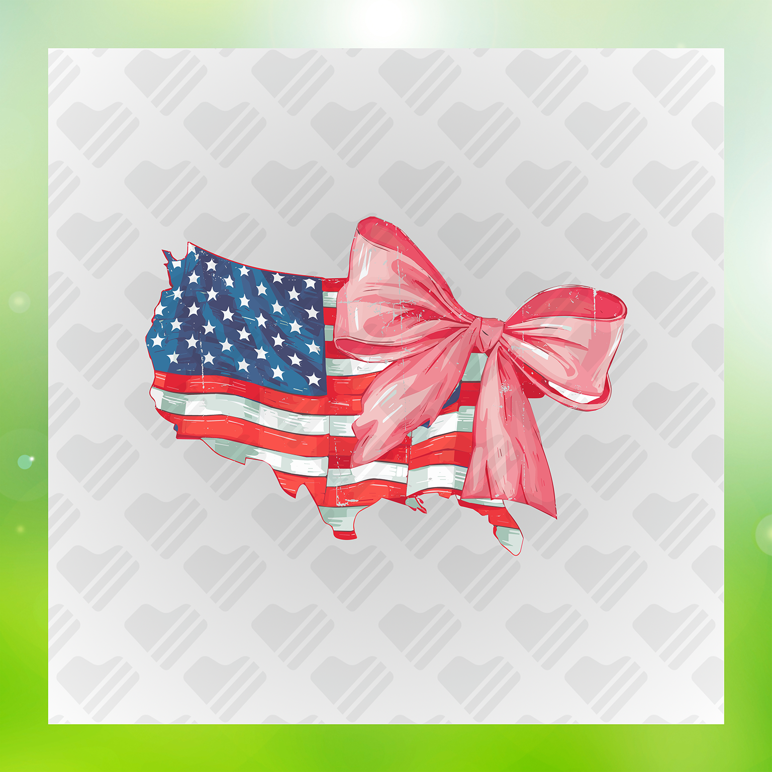 American Flag With Pink Ribbon Transfer