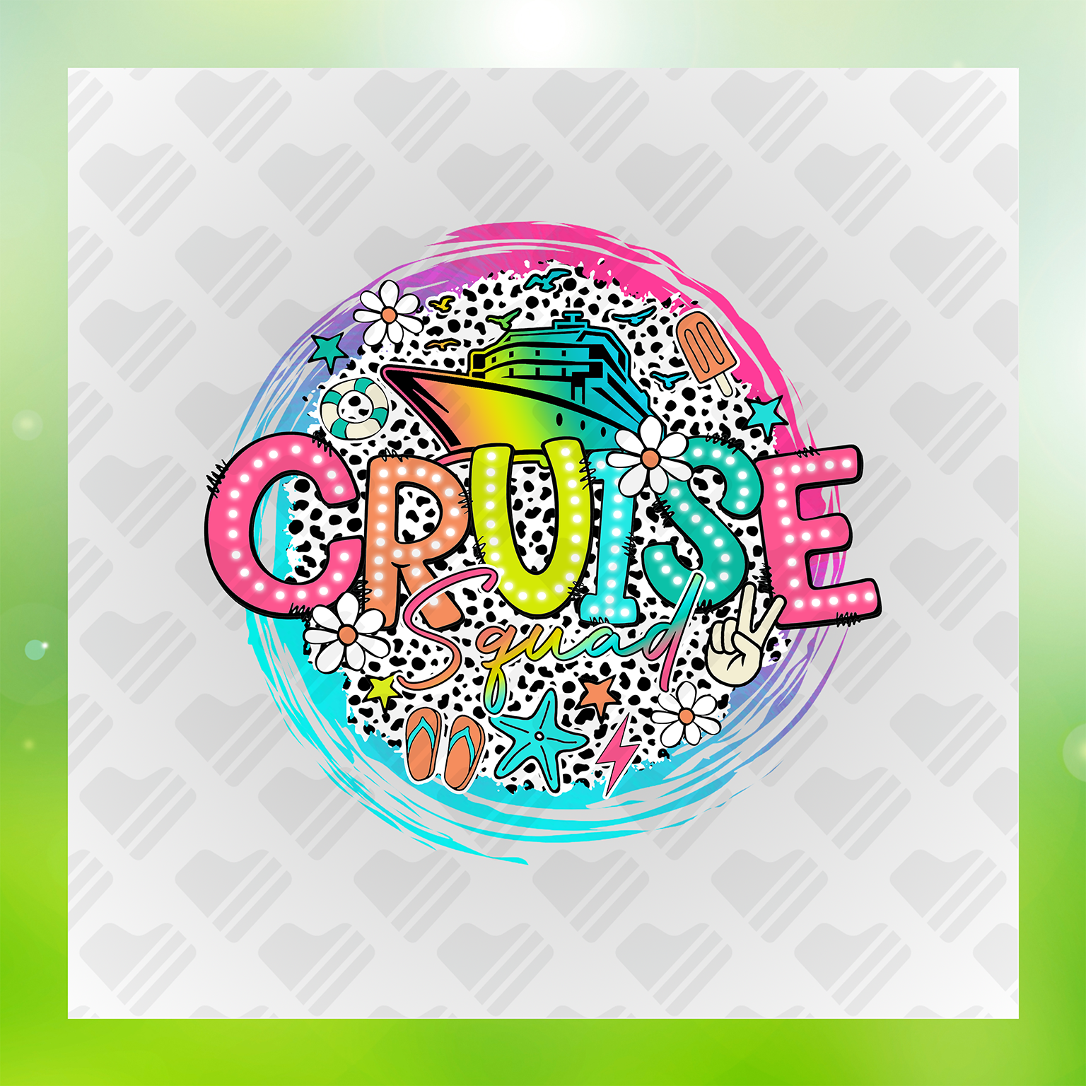 Bright Colors Cruise Squad Transfer