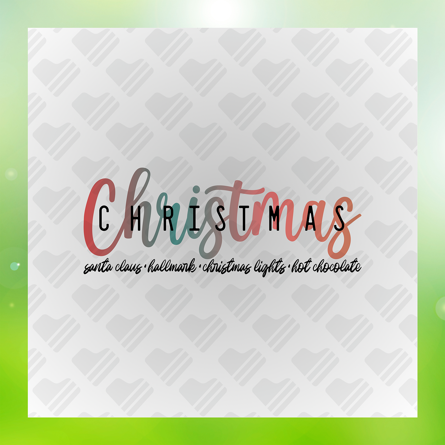 Xmas Santa Claus Xmas Lights Transfer