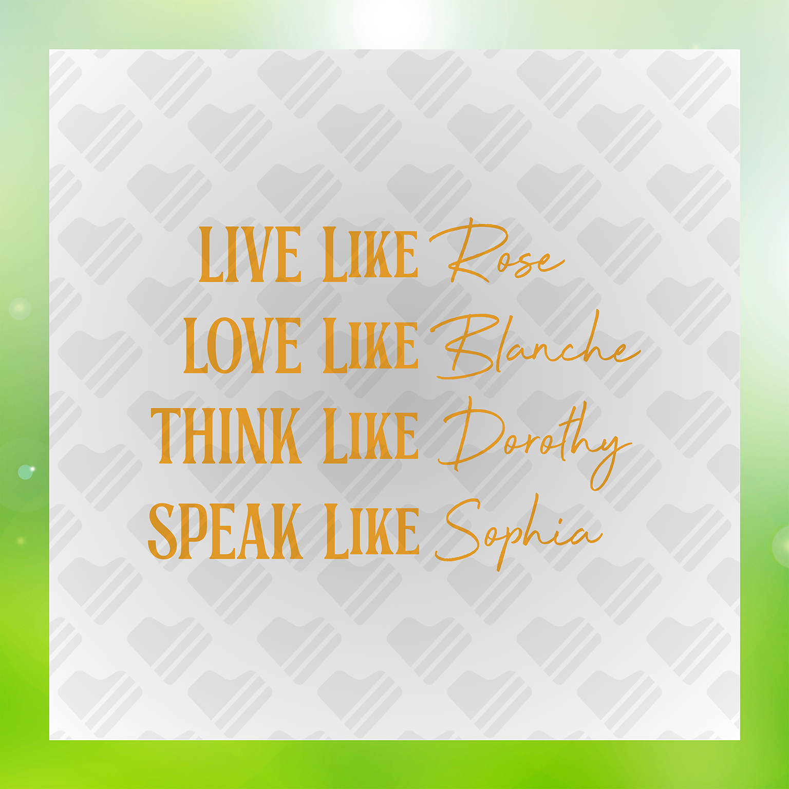 Live Love Think and Speak Transfer