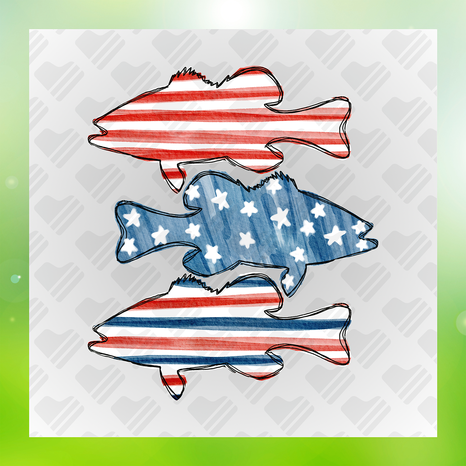 Red White And Blue Fins Transfer