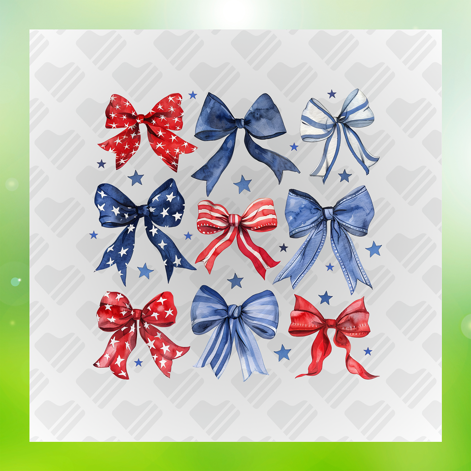 Stars And Stripes Freedom Bows Transfer