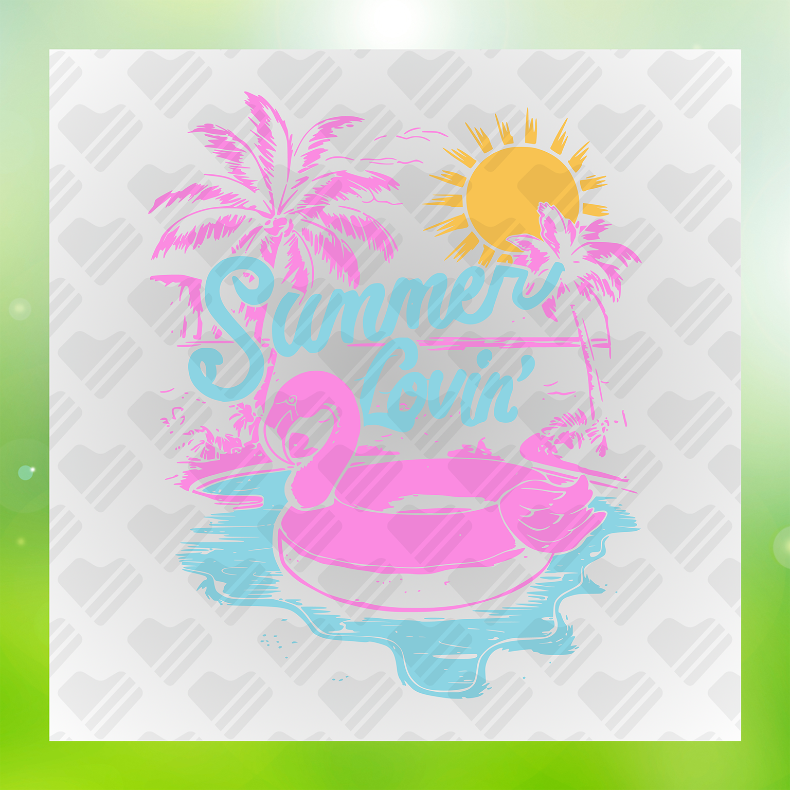 Flamingo Fun Design, Summer Lovin Transfer
