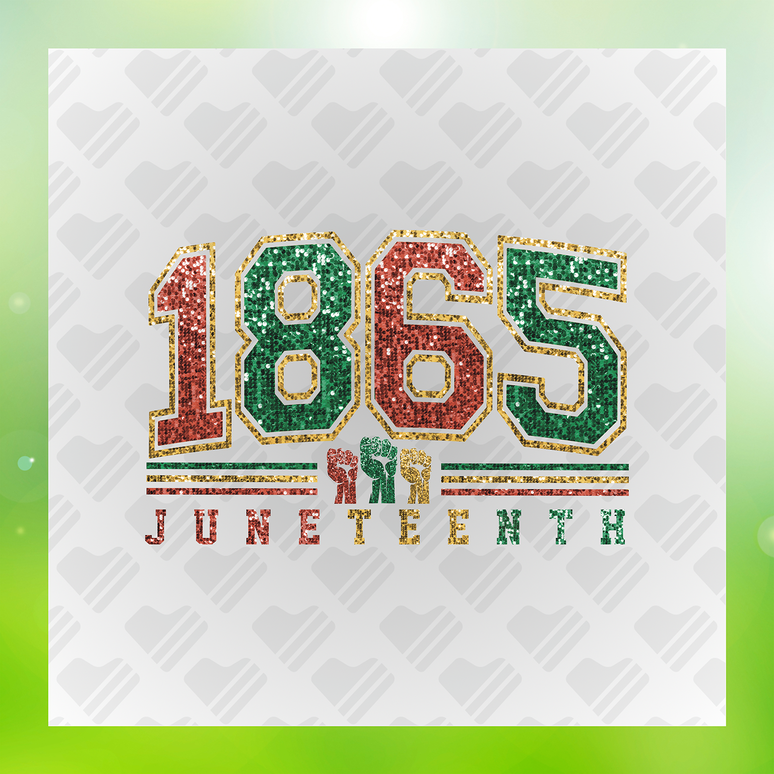 Glitter And Pride 1865 Juneteenth Transfer