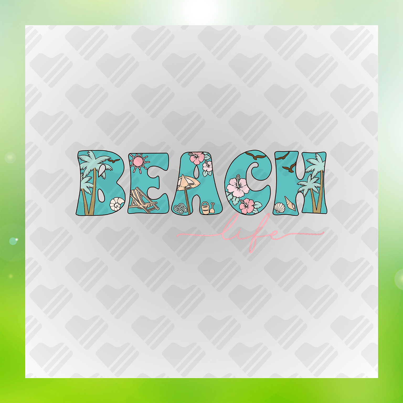 Tropical Vibes, Summer Fun, Beach Life Transfer
