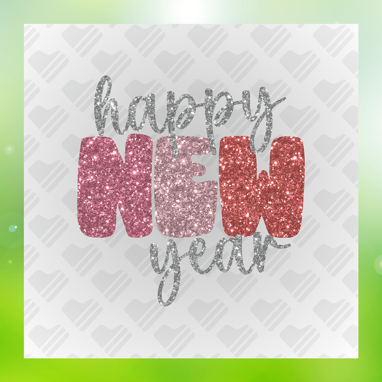 Happy New Year Glittery Transfer