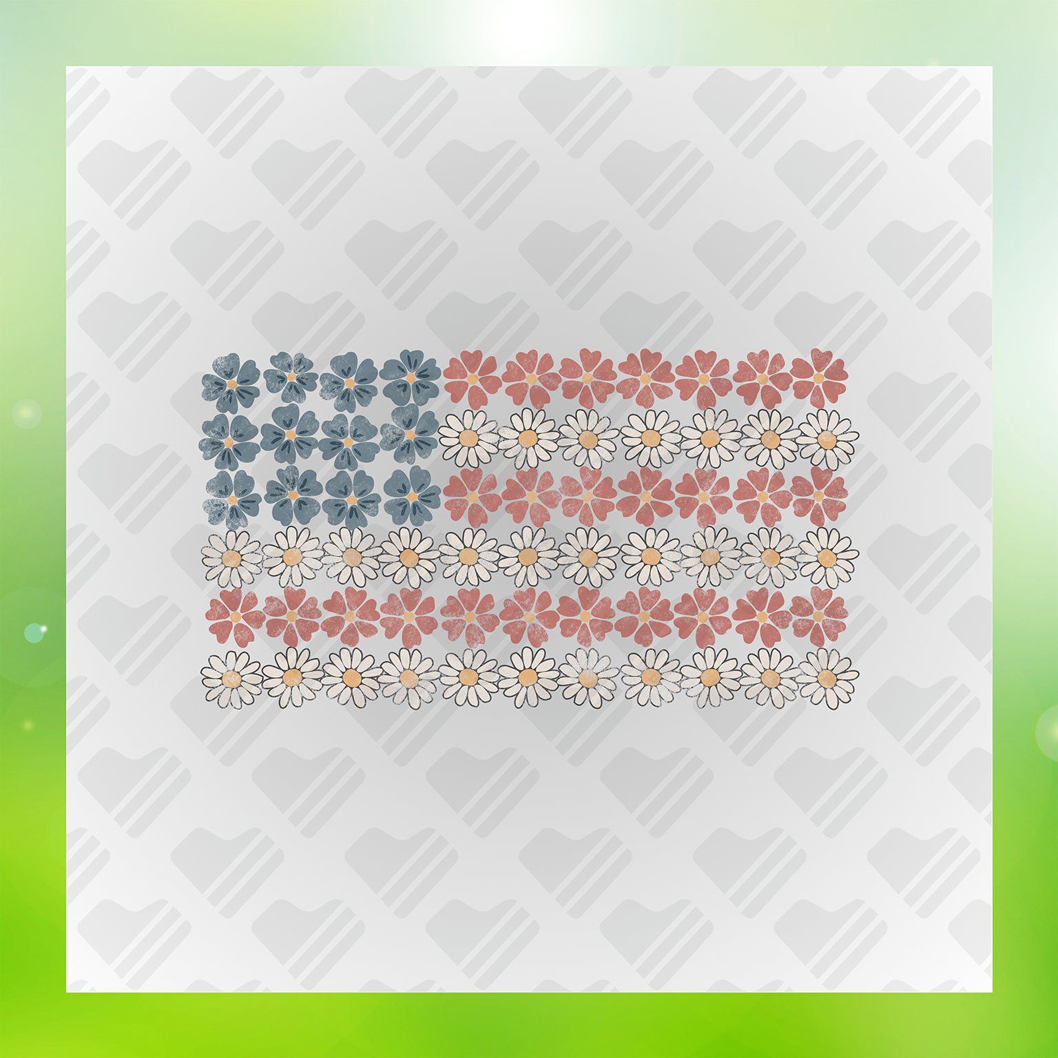 Flower Power Floral Flag Transfer