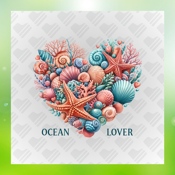 Shell Lover Sea Shell Design, Ocean Lover Transfer – One Heart Apparel