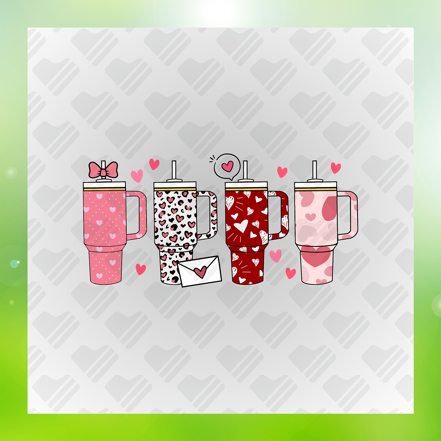 Valentine Cups Transfer