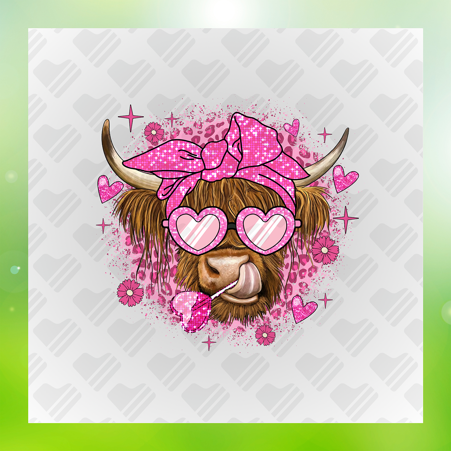 Glitter Look,No Mess Cow In Love Transfer