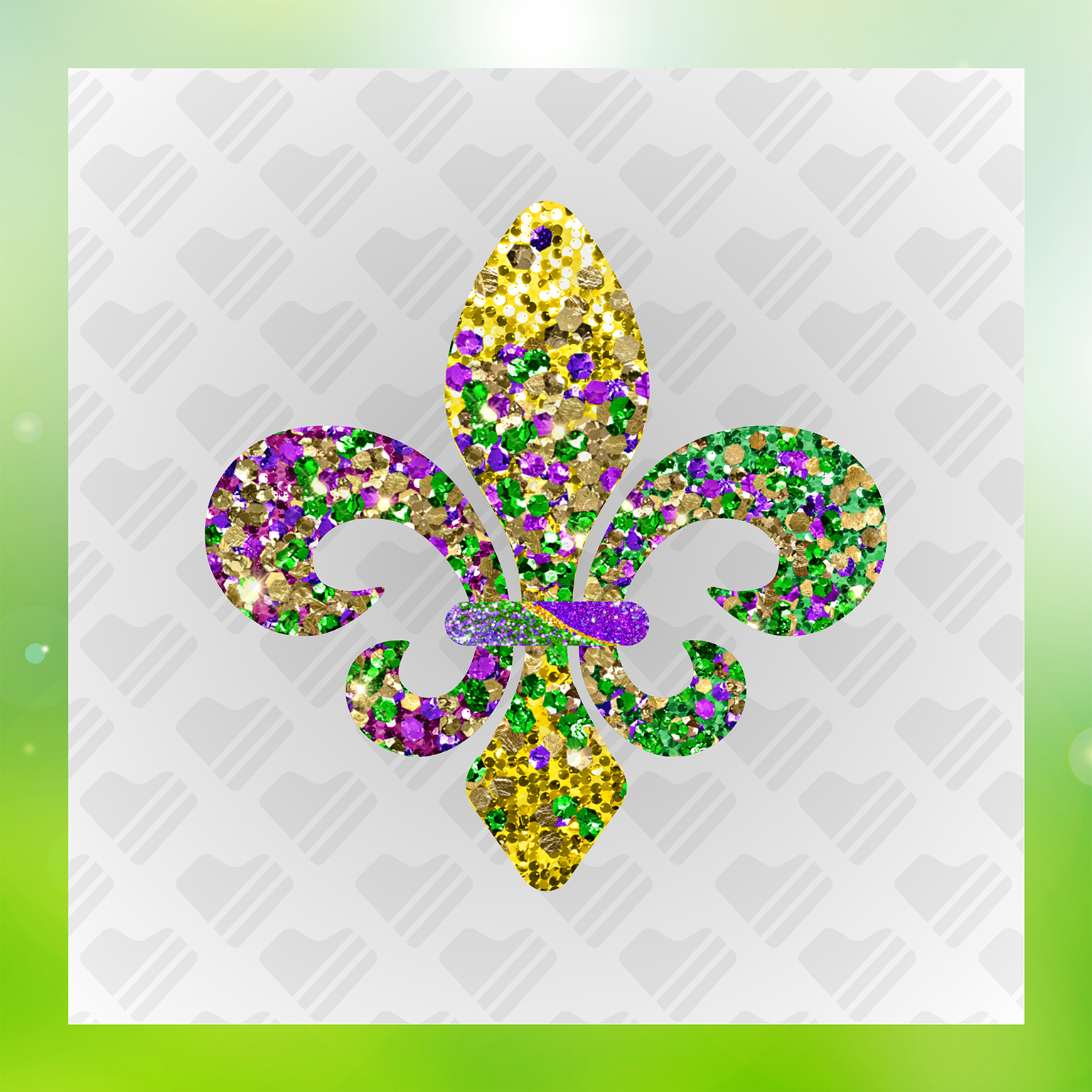 Glitter Look, No Mess Mardi Gras Fleur Transfer