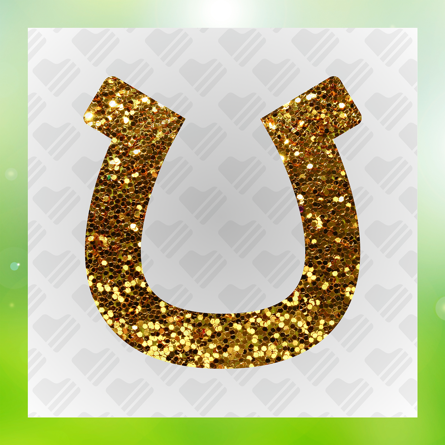 St.Paddy's Day Glitter Look, No Mess Horse Shoe Transfer