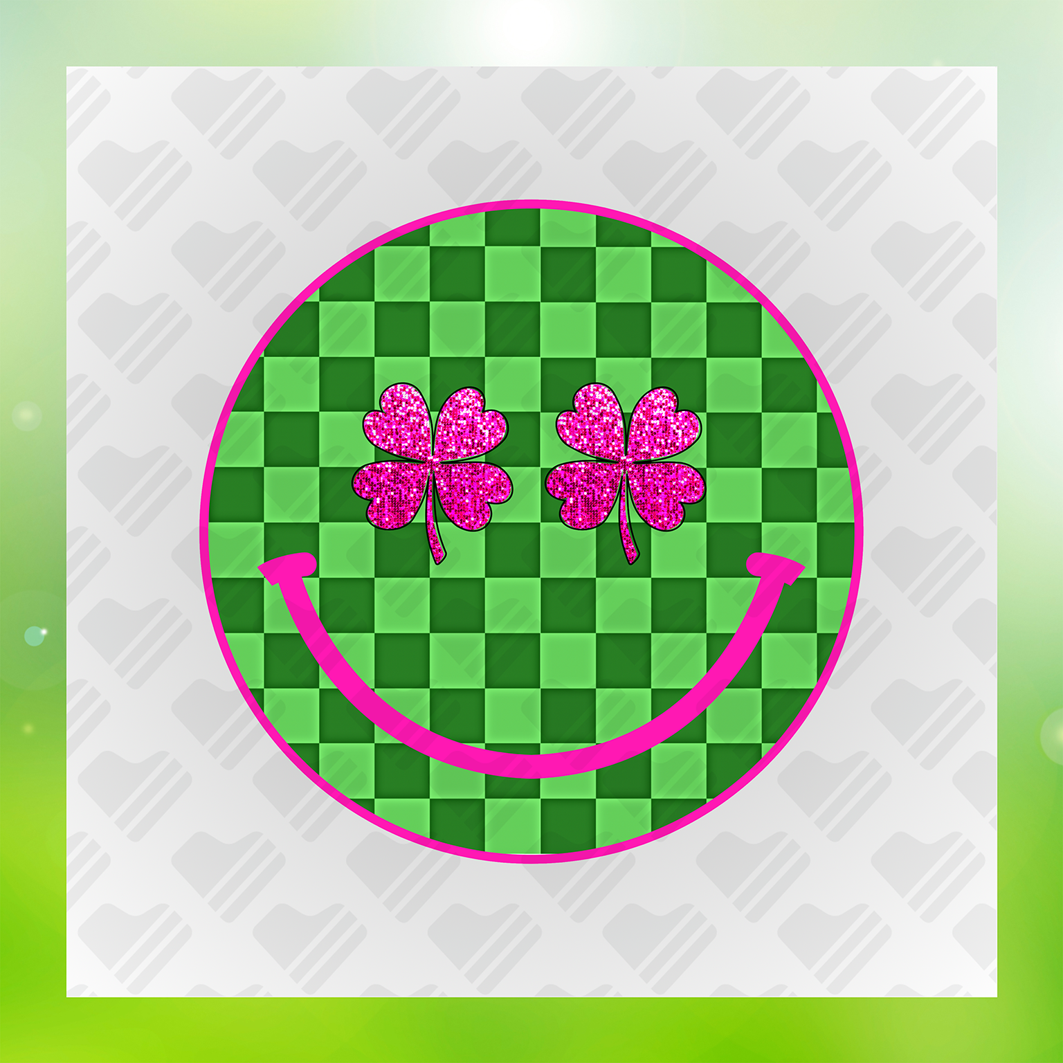 Glitter Look, No Mess Emoji Clover Transfer