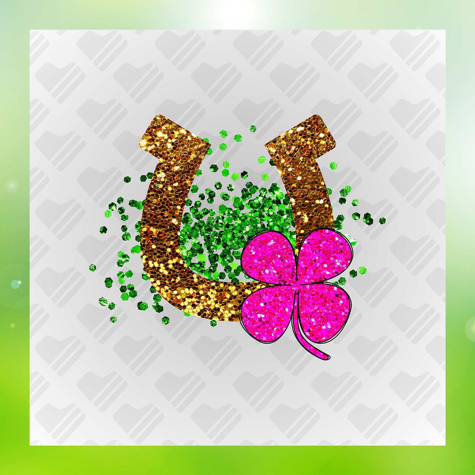 Glitter Look, No Mess Horse Shoe Transfer