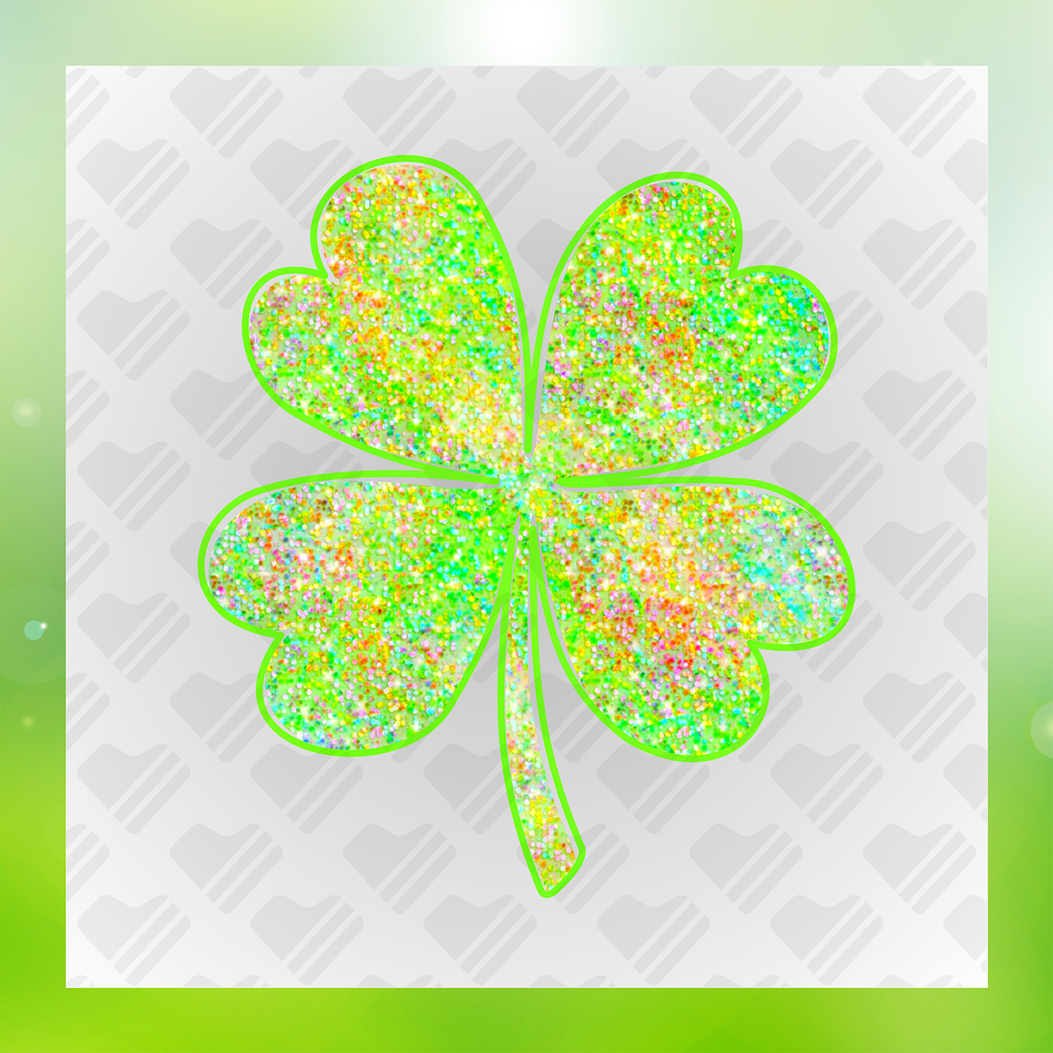 Glitter Look, No Mess Clover Transfer