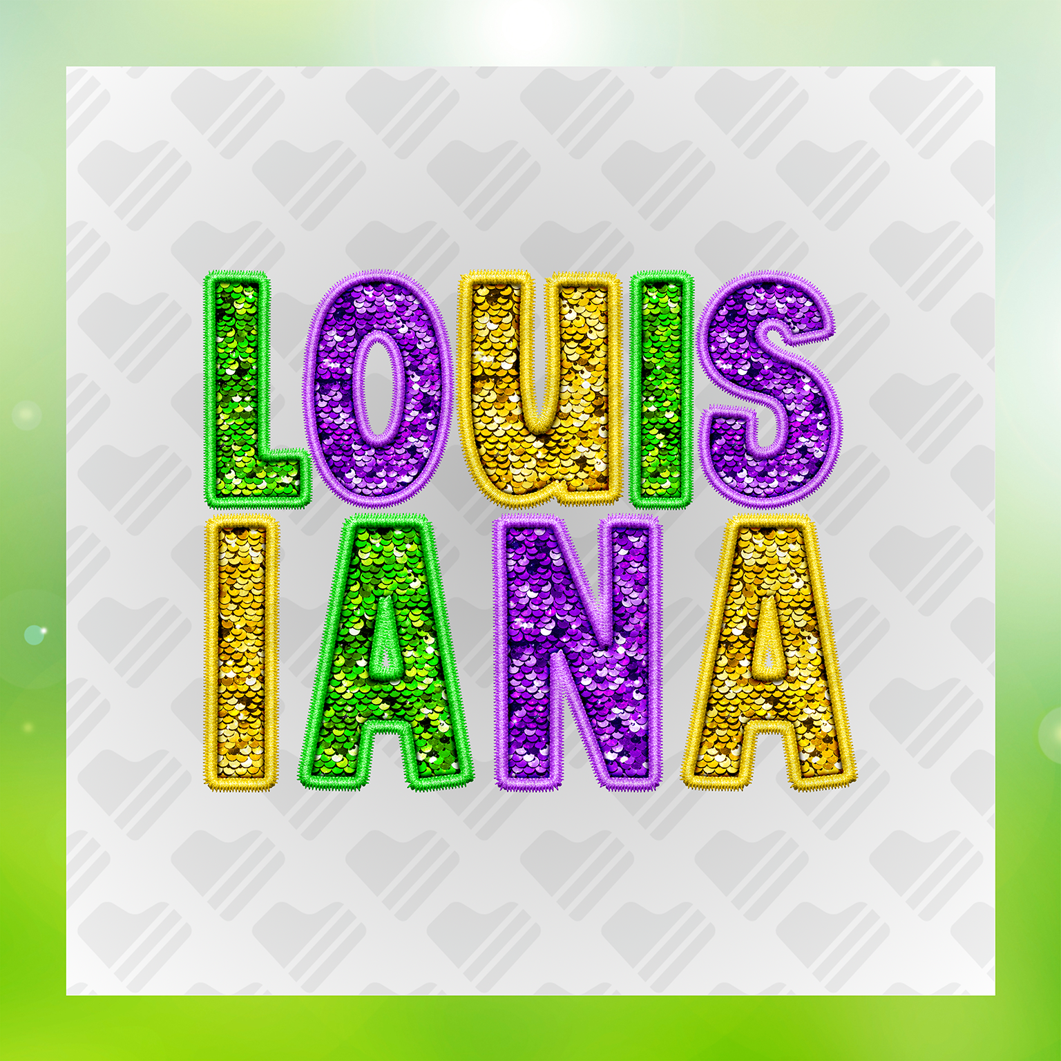 Mardi Gras Glittery Look Transfer