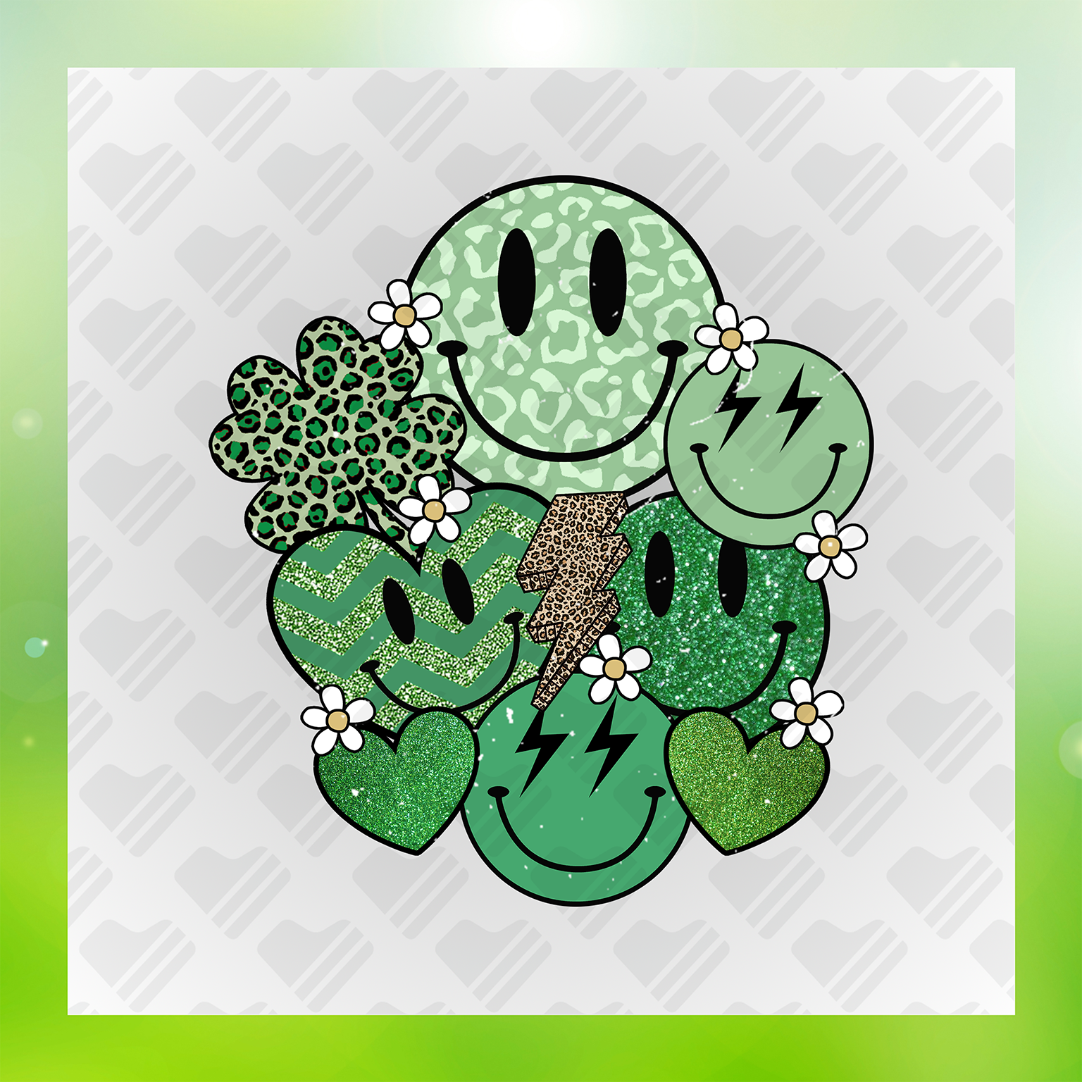 St. Patrick's Day Glitter Look Transfer