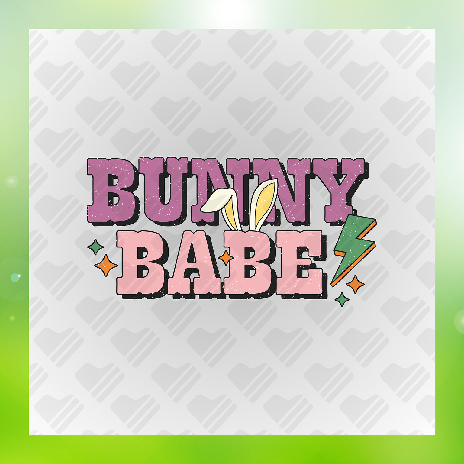Purple Bunny Babe Transfer