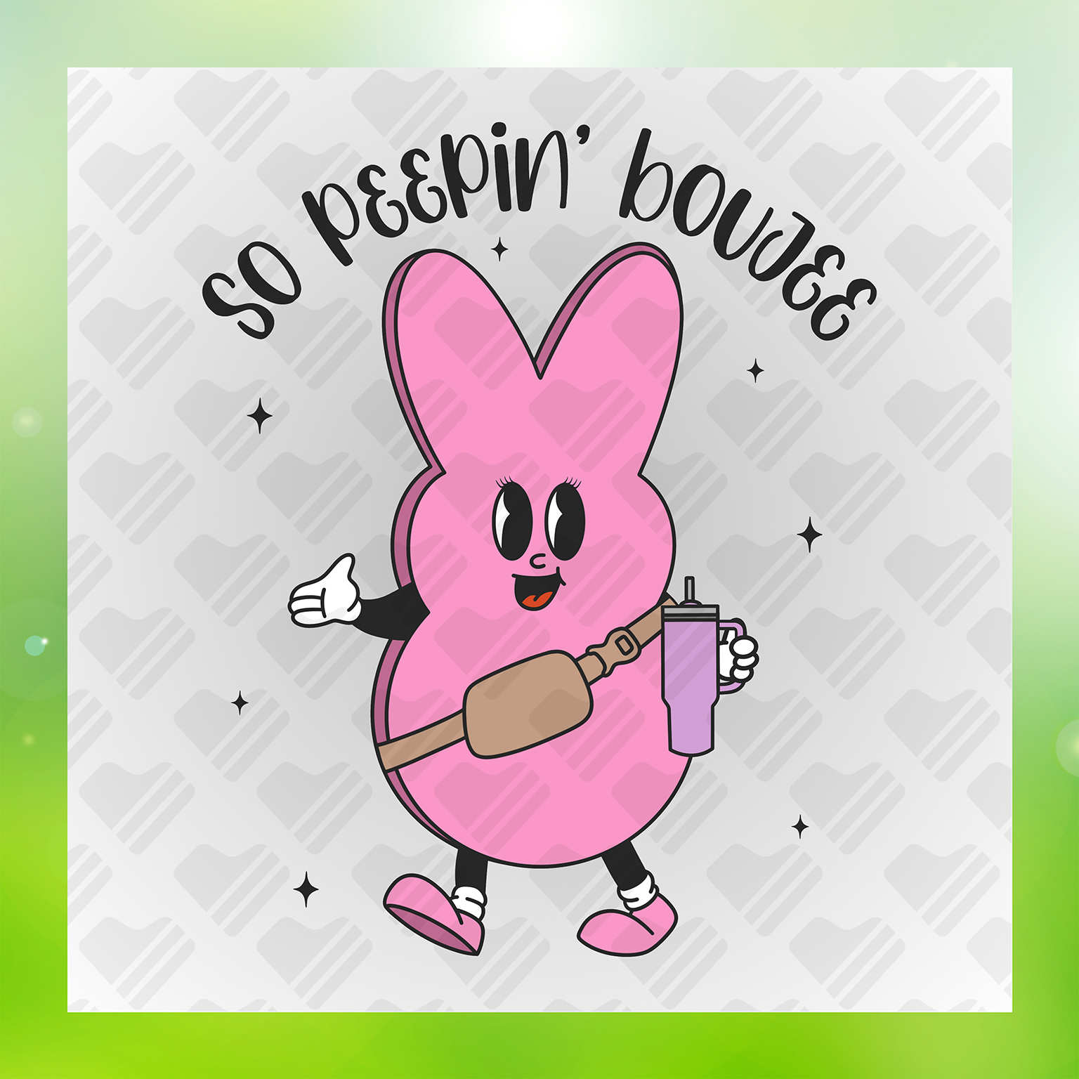 Boujee Bunny Purple Cup Transfer