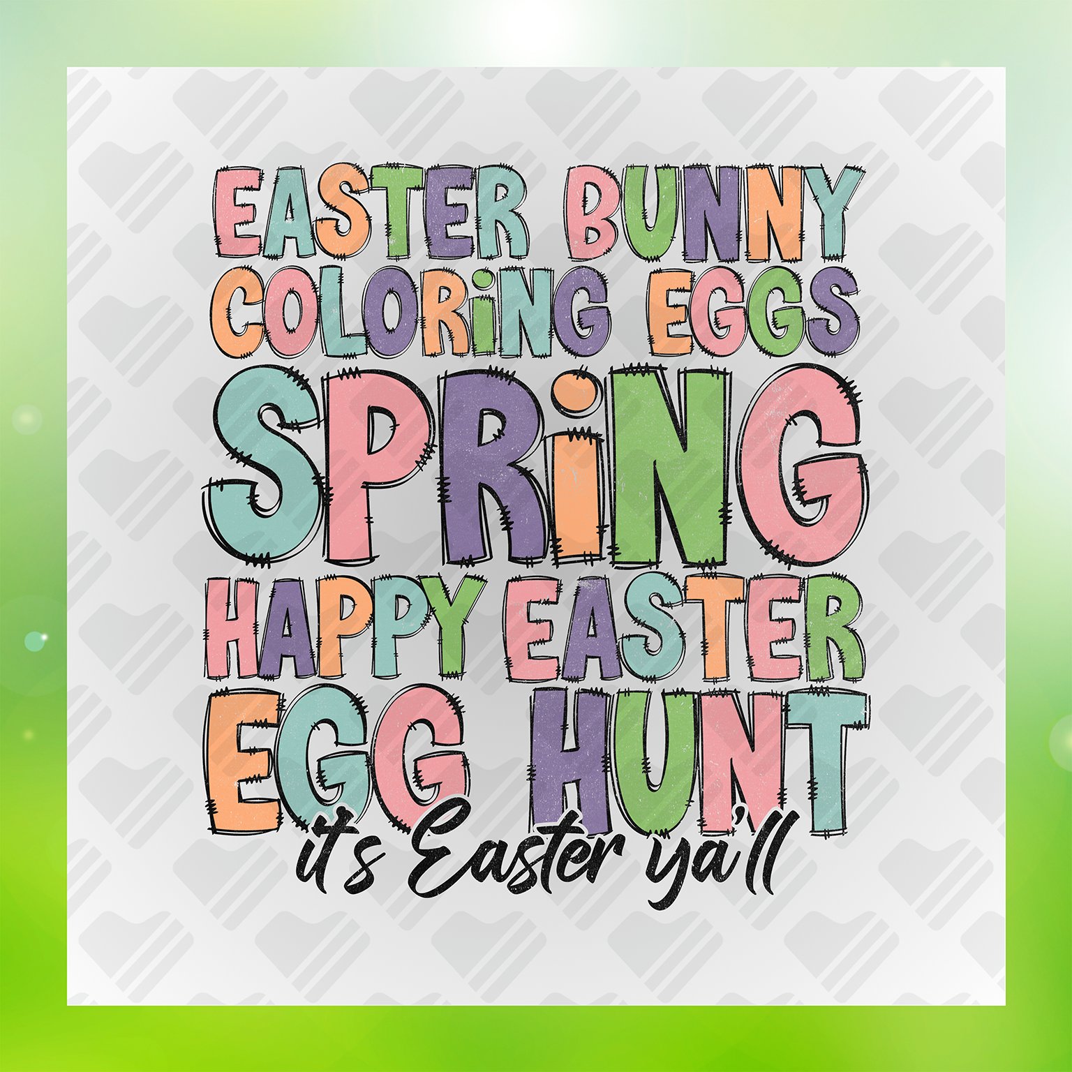 Easter Bunny Coloring Eggs Transfer