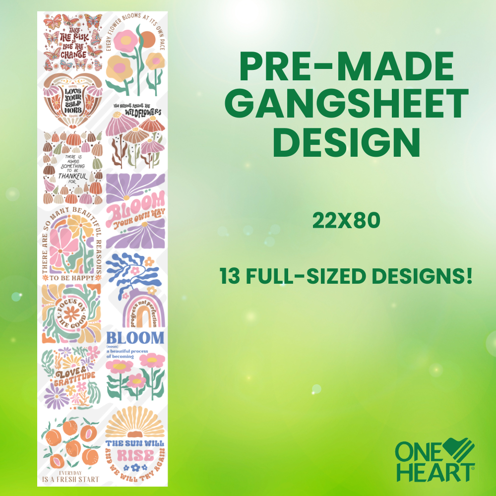 Boho Retro Bundle Boho Retro Flowers Transfer