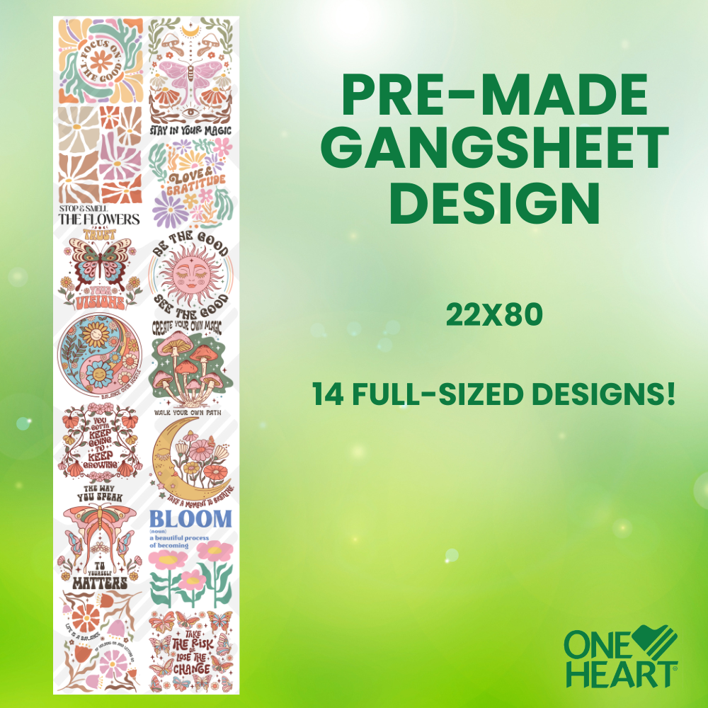 Boho Retro Bundle Boho Retro Flowers v2 Transfer